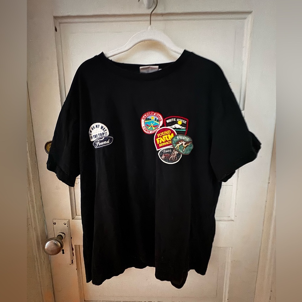 Found Black Short-Sleeve Patch Tee